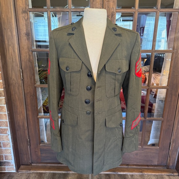 USMC Vintage Vietnam Era Marine Corps Green Dress Uniform Jacket - Picture 2 of 10
